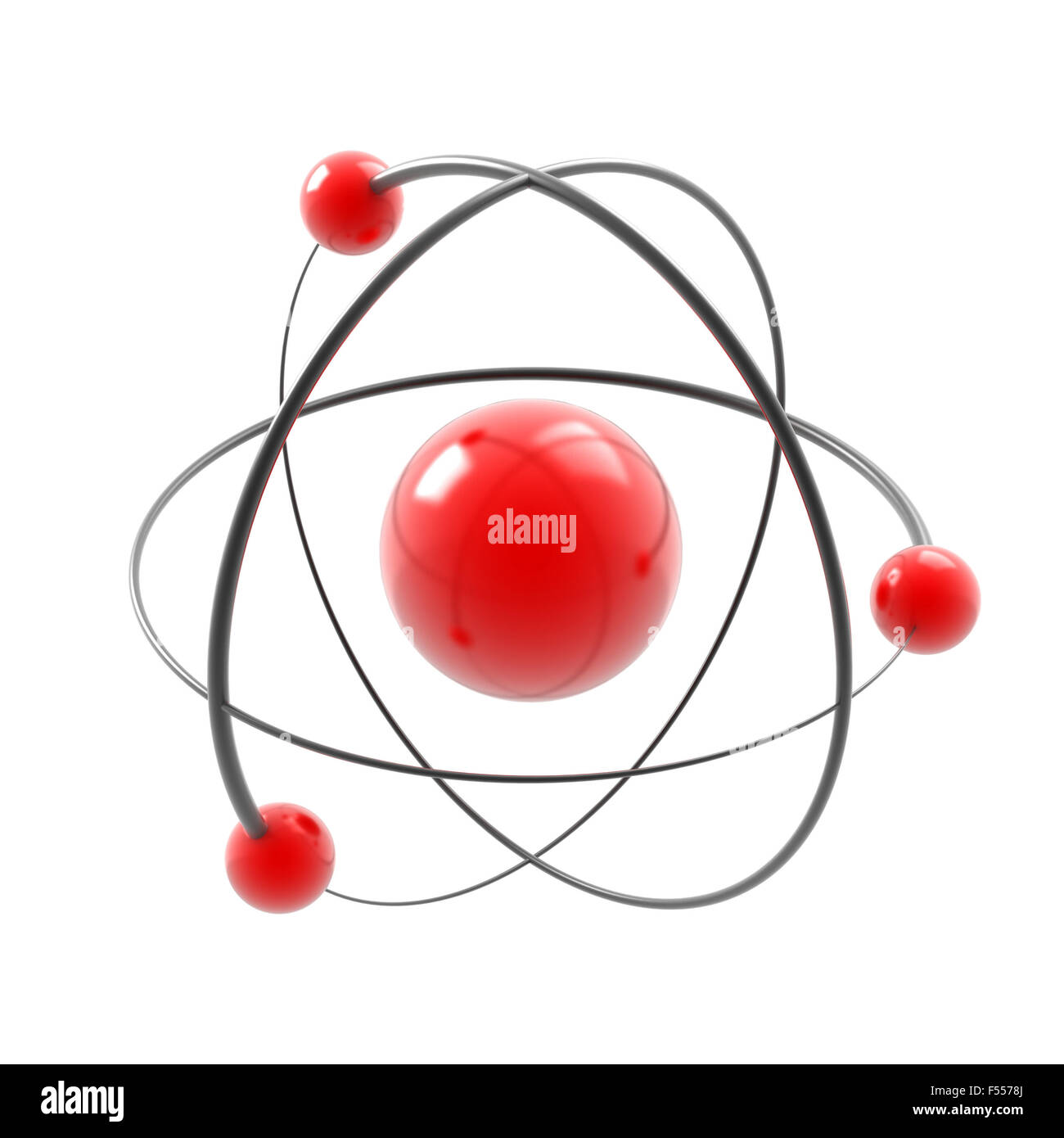 Atom 3d illustrazione isolato su bianco Foto Stock