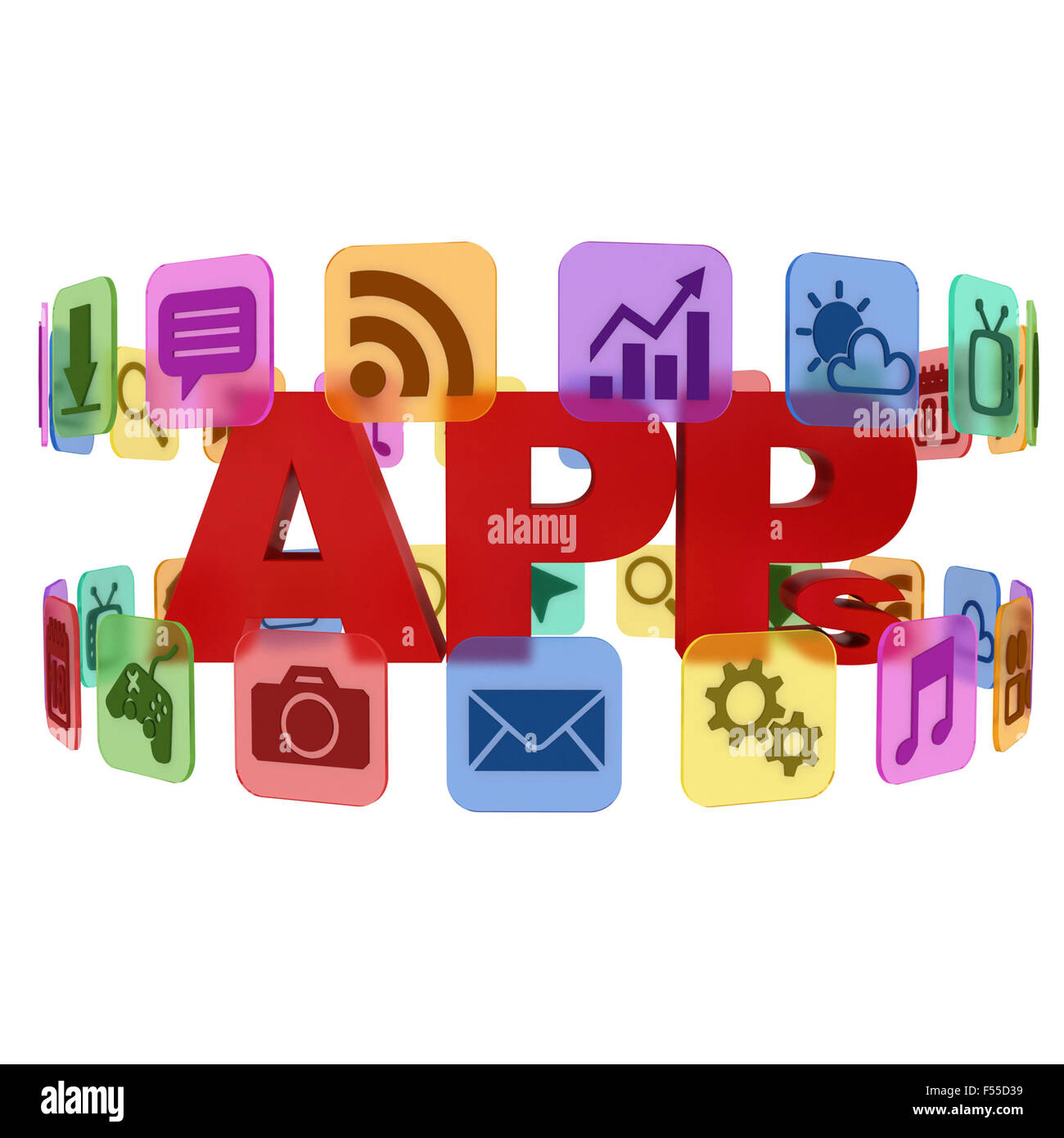 Applicazione app icone 3d concept Foto Stock