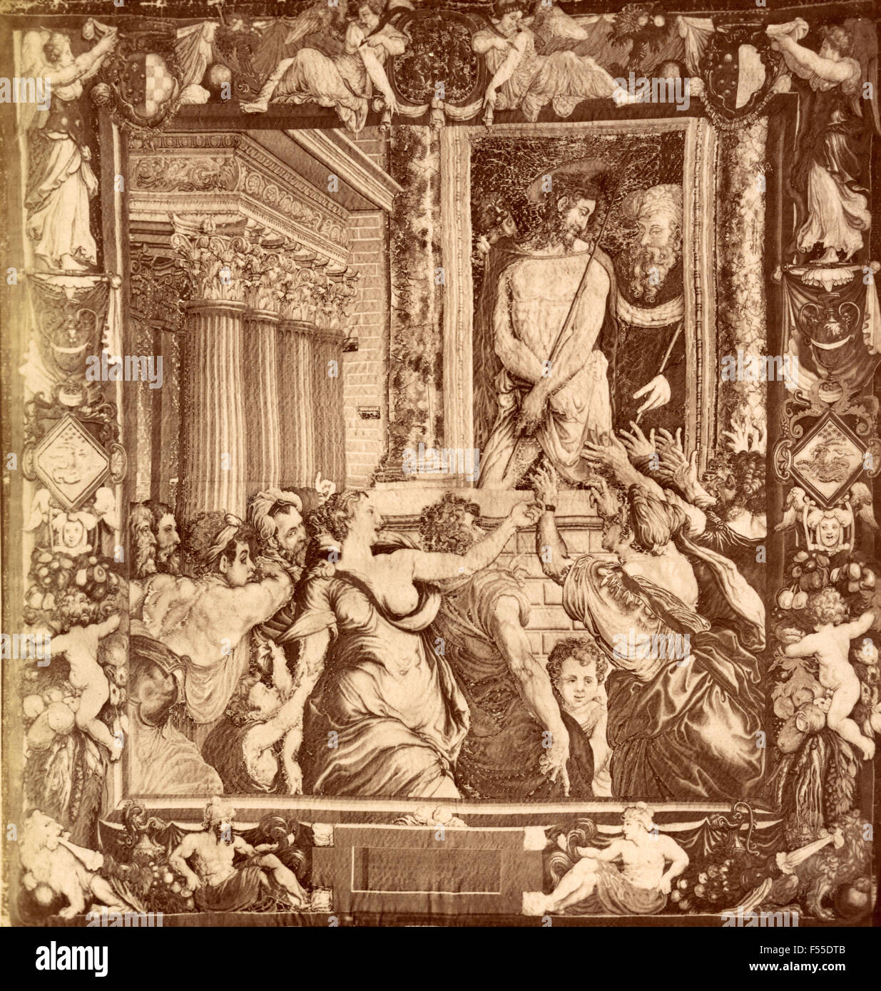 Galleria Arazzi, Firenze: Gesù Cristo mostrato al popolo da Pilato, arazzo N. Karcher, cartoon da C. Salviati Foto Stock