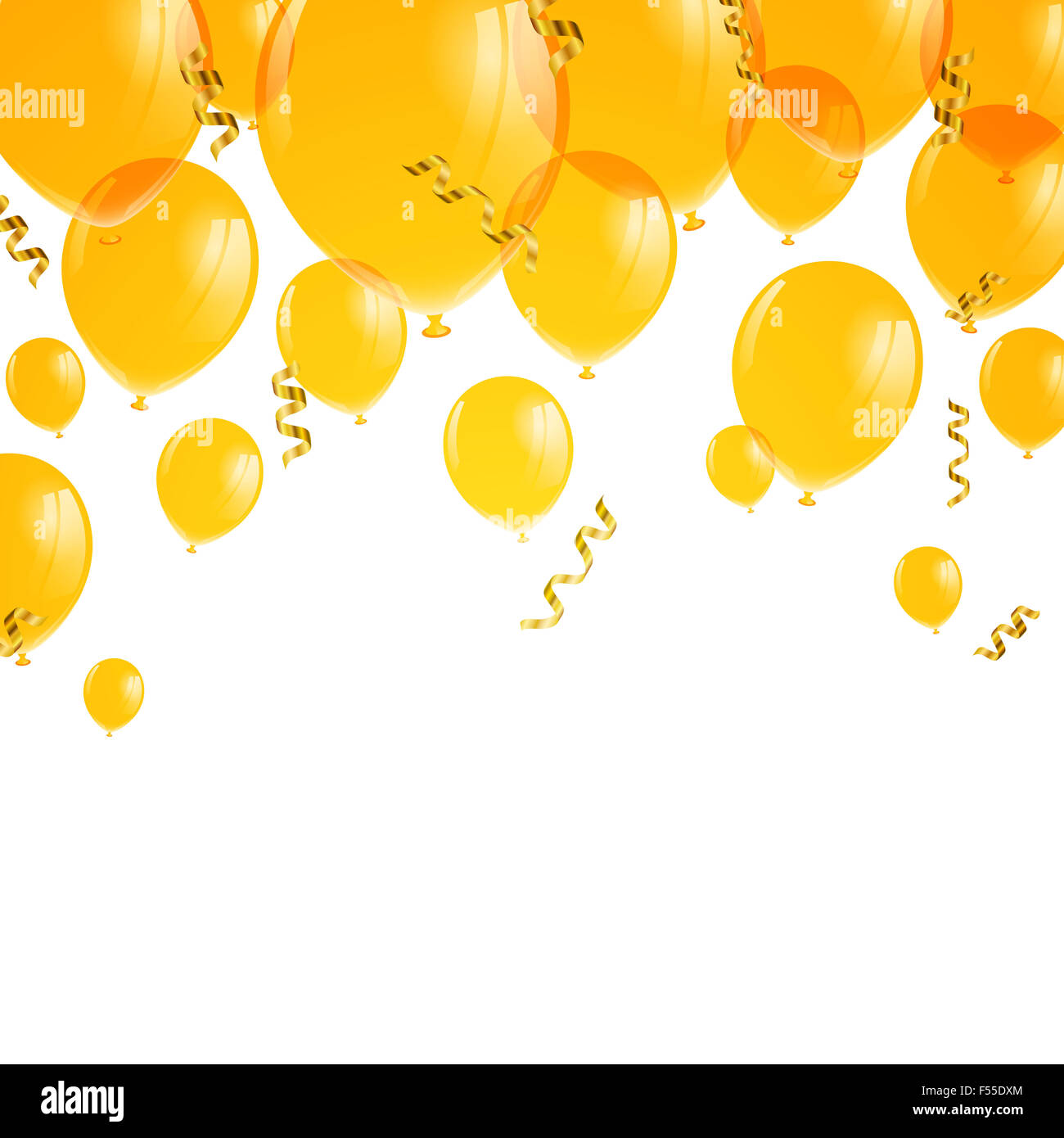 Illustrazione Vettoriale di palloncini gialli Foto Stock