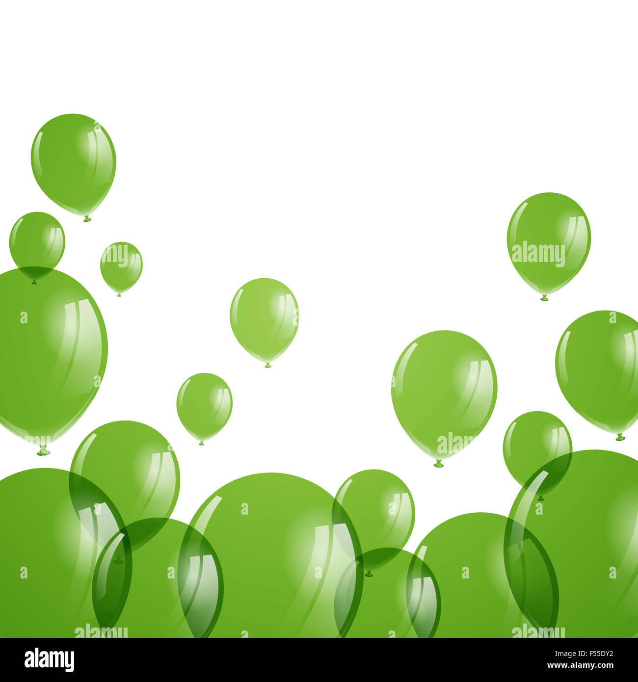 Illustrazione Vettoriale di palloncini verde Foto Stock