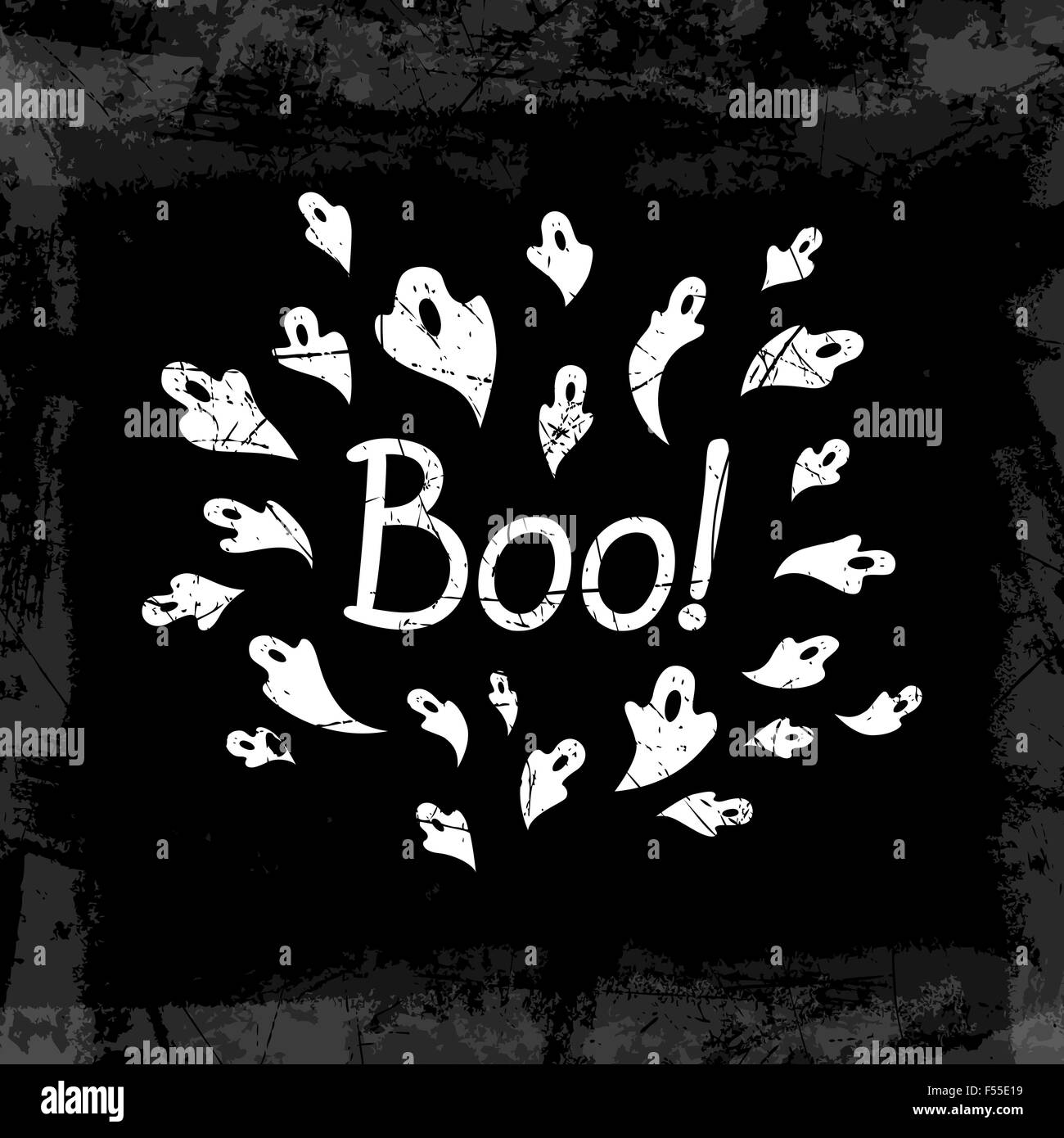 Illustrazione Vettoriale di uno sfondo di Halloween Foto Stock