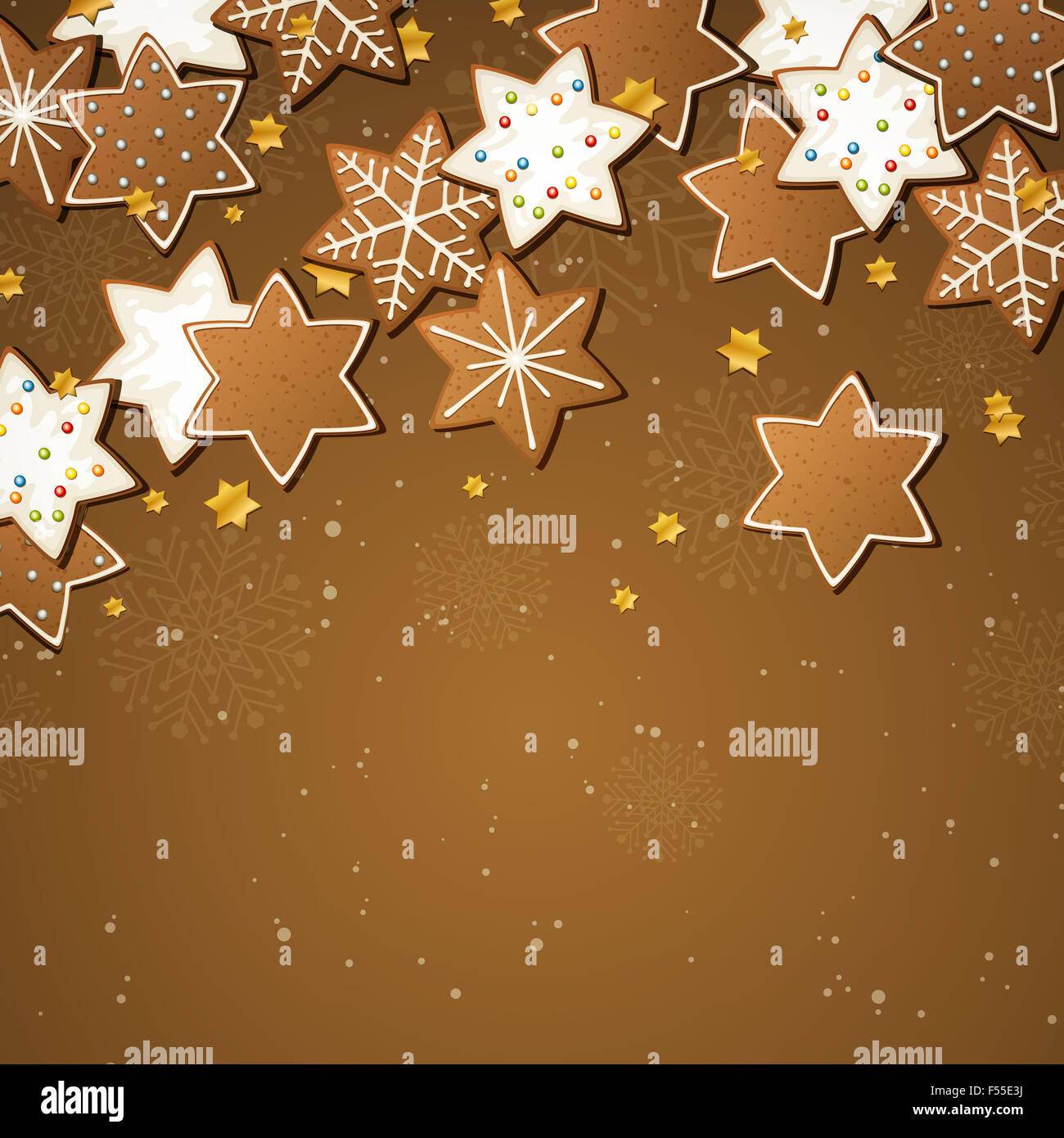 Illustrazione di un Natale sfondo con Gingerbread cookie Foto Stock