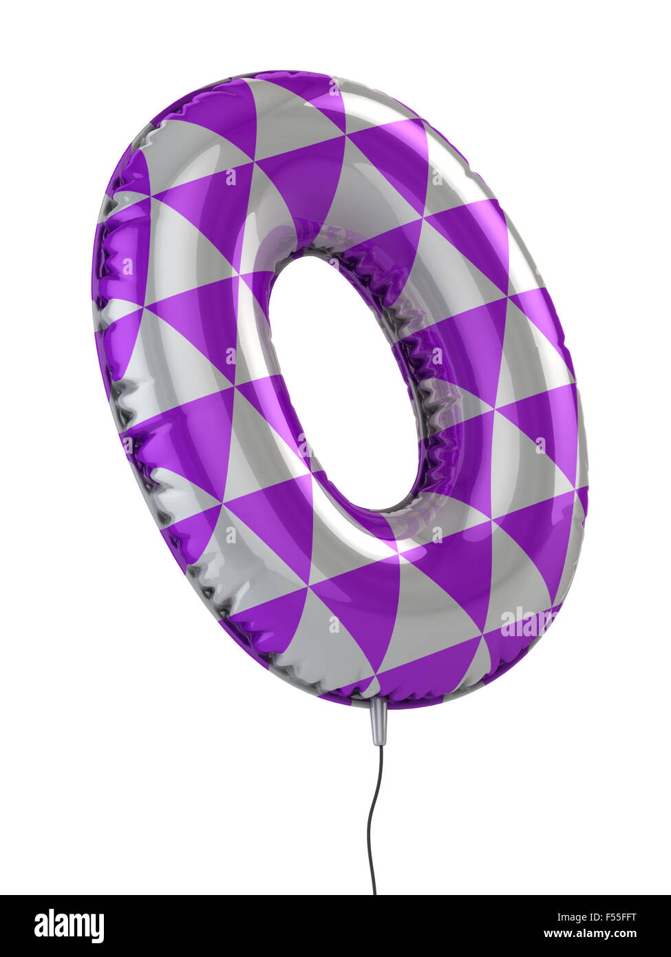 Numero 0 il palloncino 3d illustrazione Foto Stock