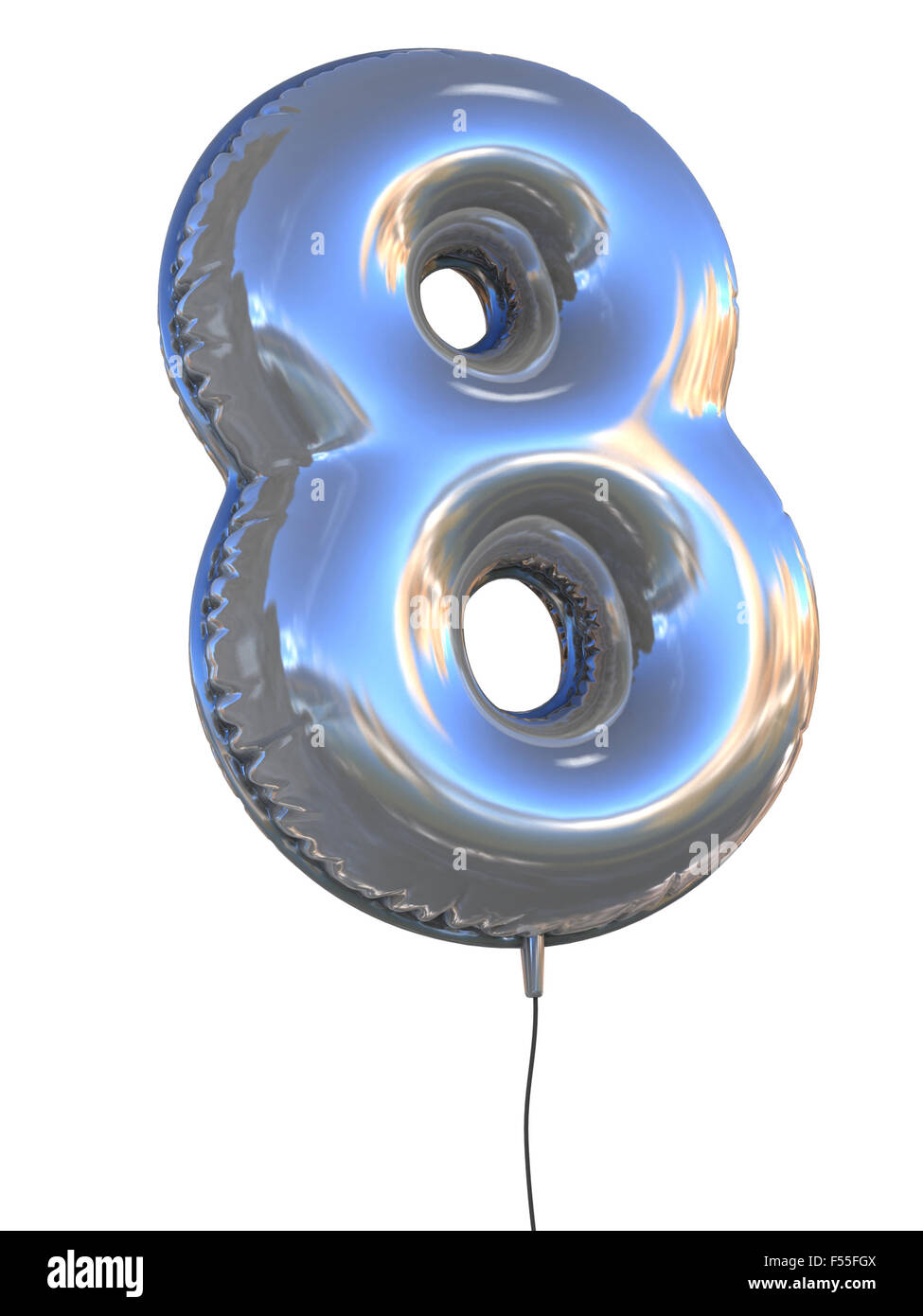 Numero 8 pallone 3d illustrazione Foto Stock