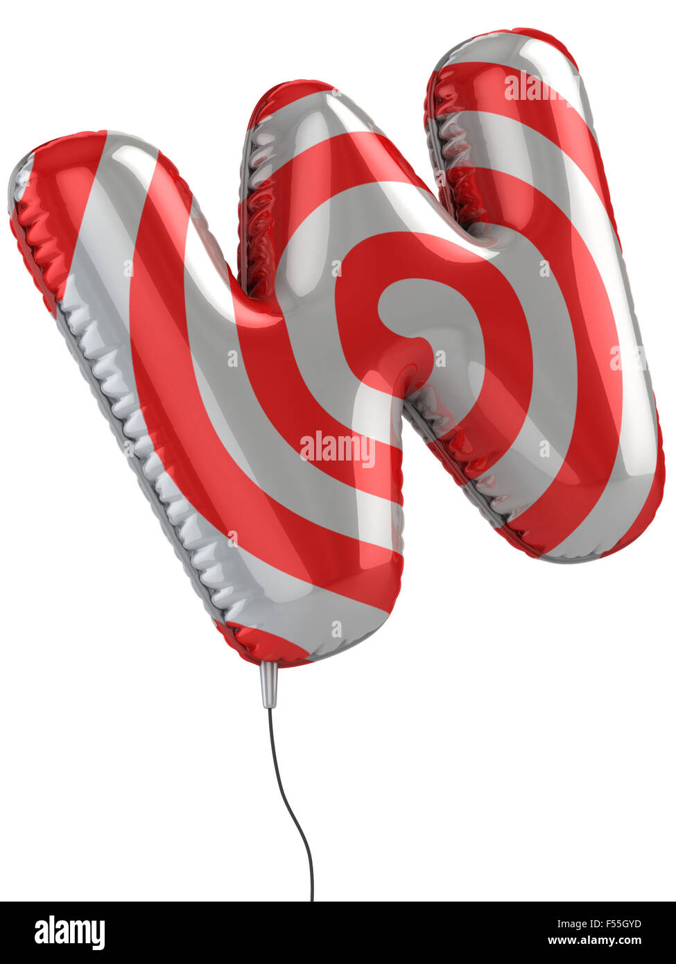 Lettera W palloncino 3d illustrazione Foto Stock