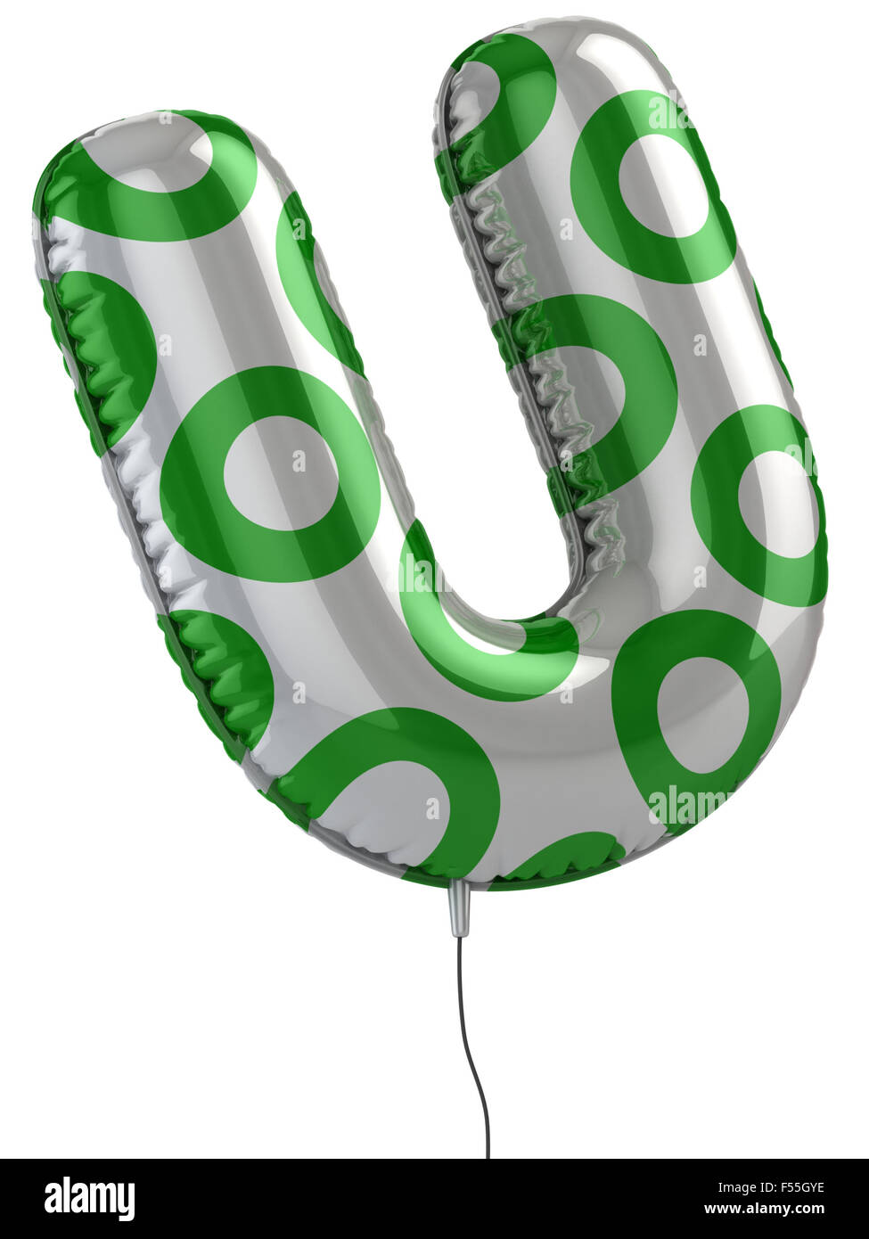 Lettera U palloncino 3d illustrazione Foto Stock