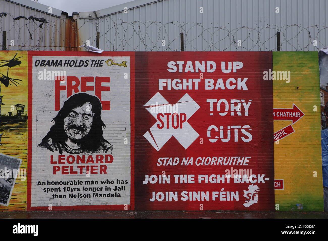 Belfast,l'Irlanda del Nord: politico murale repubblicano in Falls Road Foto Stock