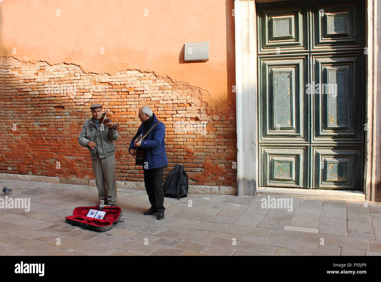 Italia Venito Venezia musicisti di strada Zoe Baker Foto Stock