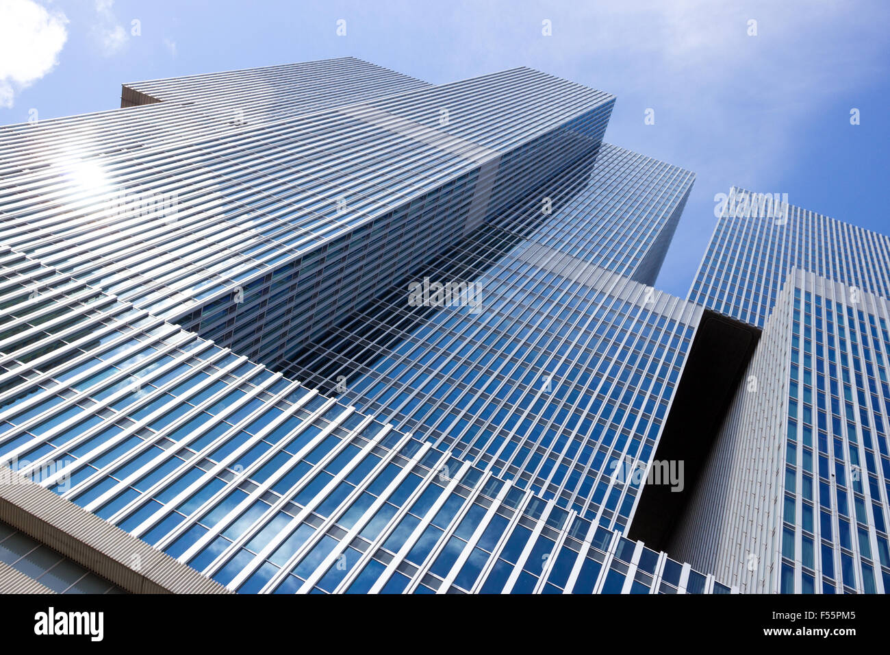 Vista parziale dell'edificio moderno e alto 'De Rotterdam". Foto Stock