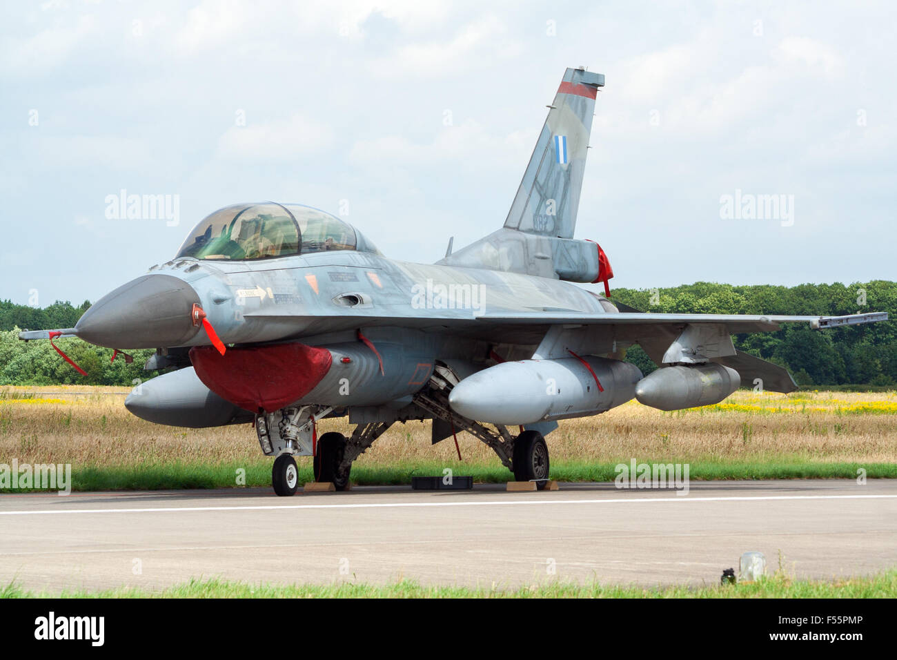 Aria greco Forza F-16D sul display a Royal Netherlands Air Force giorni. Foto Stock
