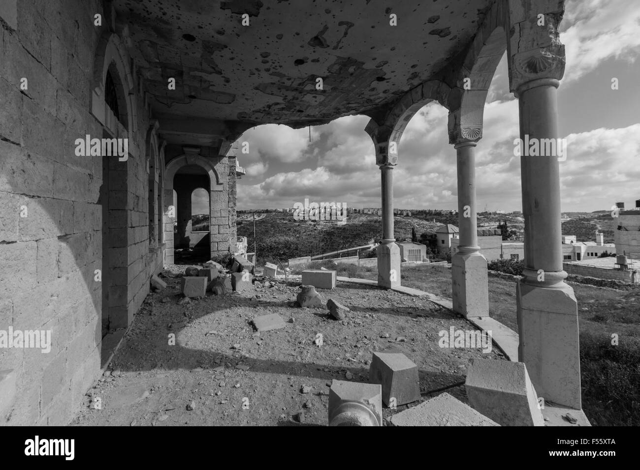 Malta edificio danneggiate, Betlemme Foto Stock