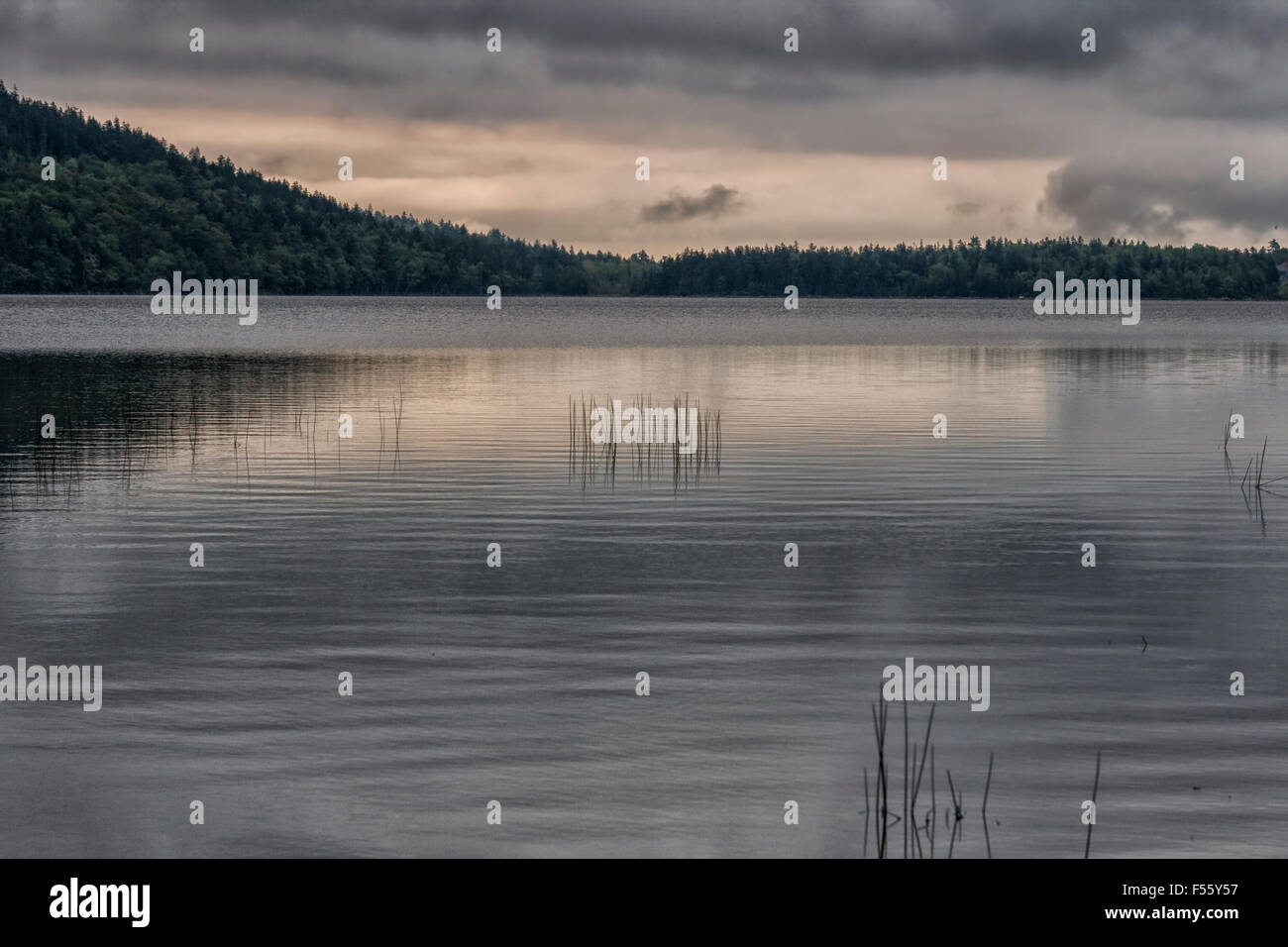 Lago Eagle , Acadia NP nel Maine, Stati Uniti d'America, al tramonto Foto Stock