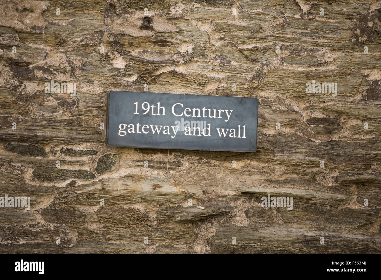 Segno di ardesia da Tintagel Castle, Cornwall Foto Stock