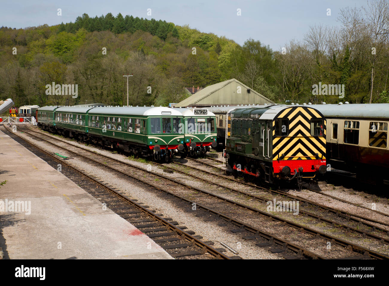 Dean Forest ferrovia; treno; Gloucestershire, Regno Unito Foto Stock
