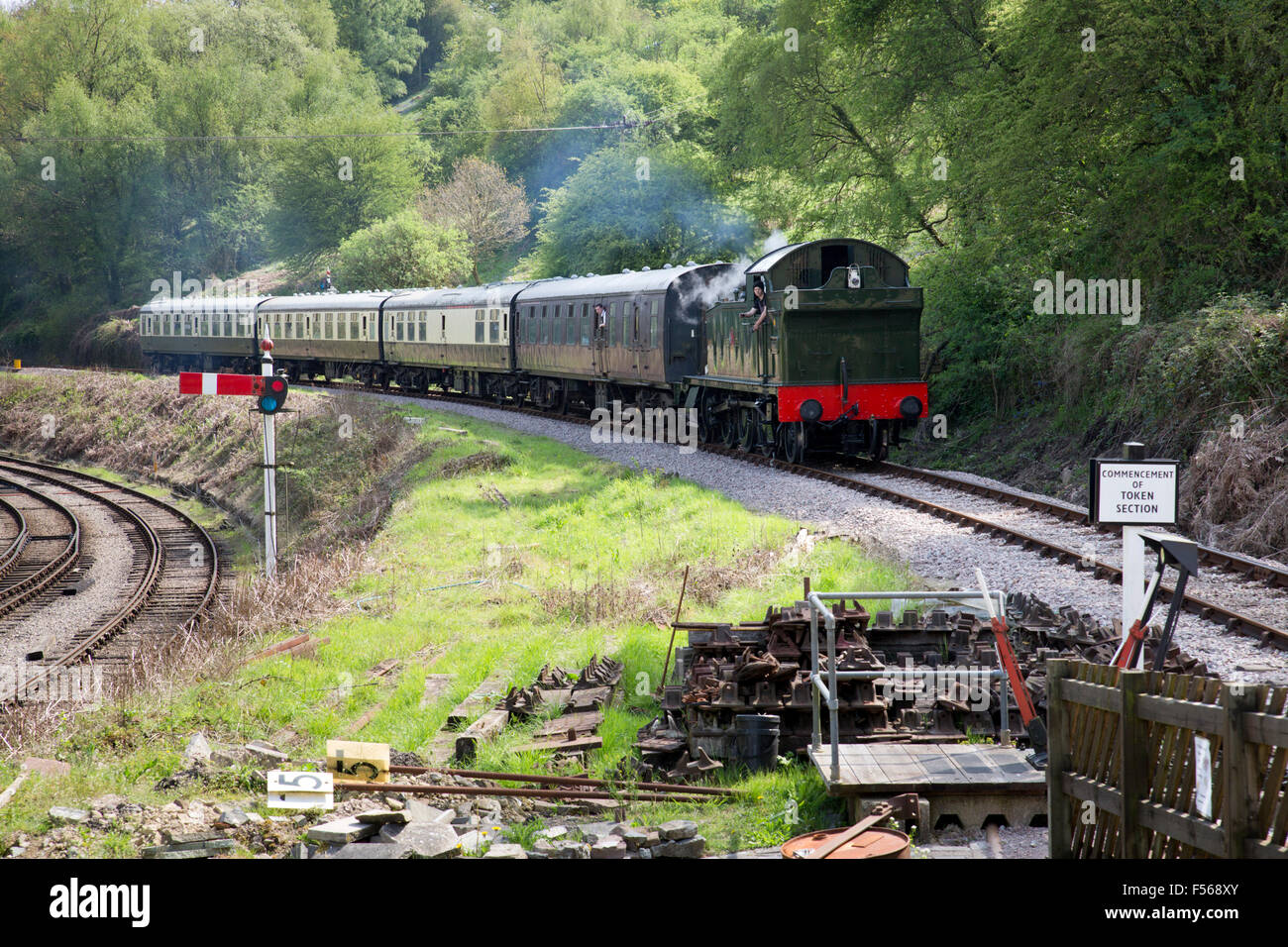 Dean Forest ferrovia; treno; Gloucestershire, Regno Unito Foto Stock