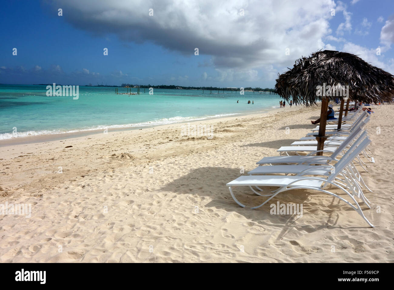 Cable Beach, a Nassau, Bahamas, dei Caraibi Foto Stock