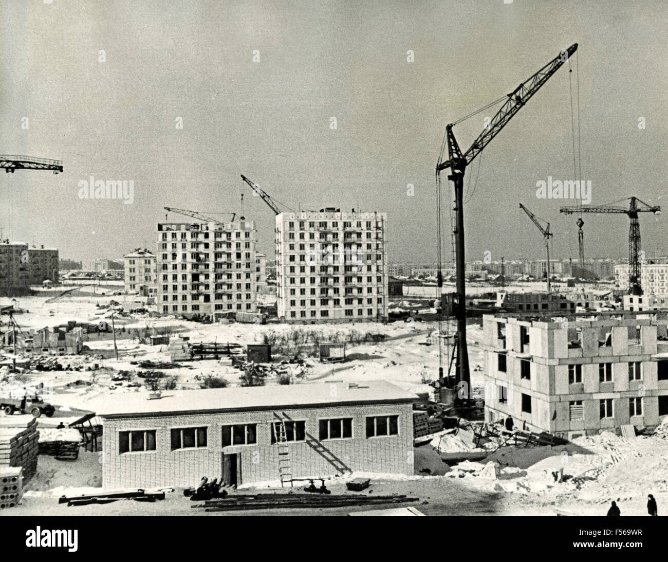 La costruzione di nuove abitazioni a Mosca, Russia Foto Stock