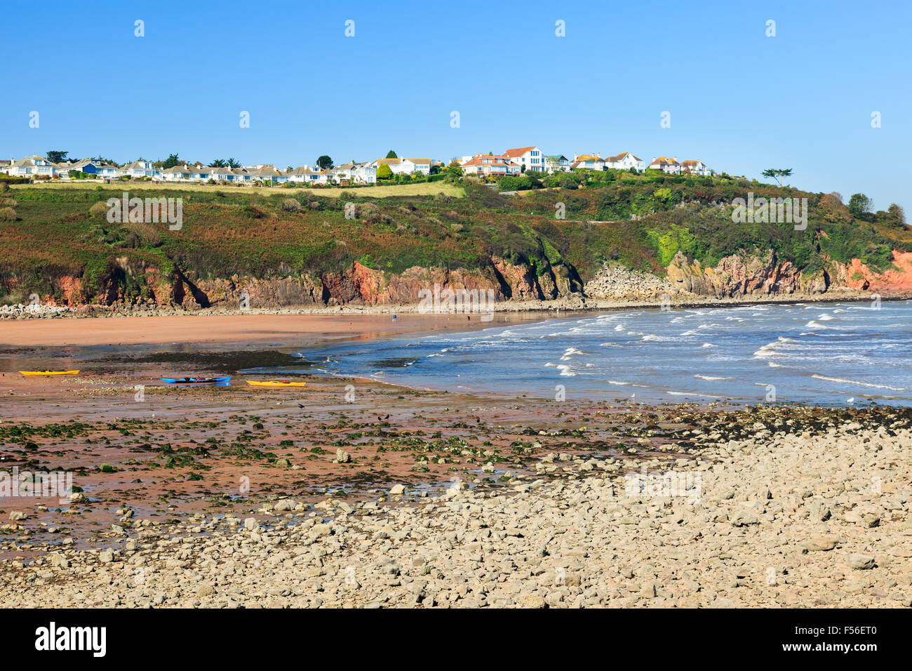 Affacciato sulla spiaggia di Broadsands Torbay Devon England Regno Unito Europa Foto Stock