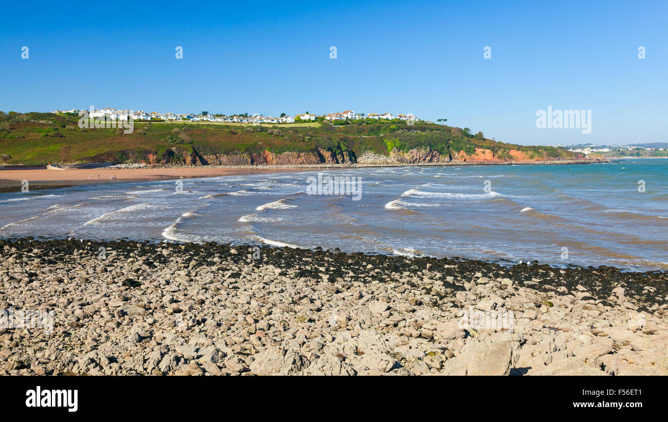 Affacciato sulla spiaggia di Broadsands Torbay Devon England Regno Unito Europa Foto Stock