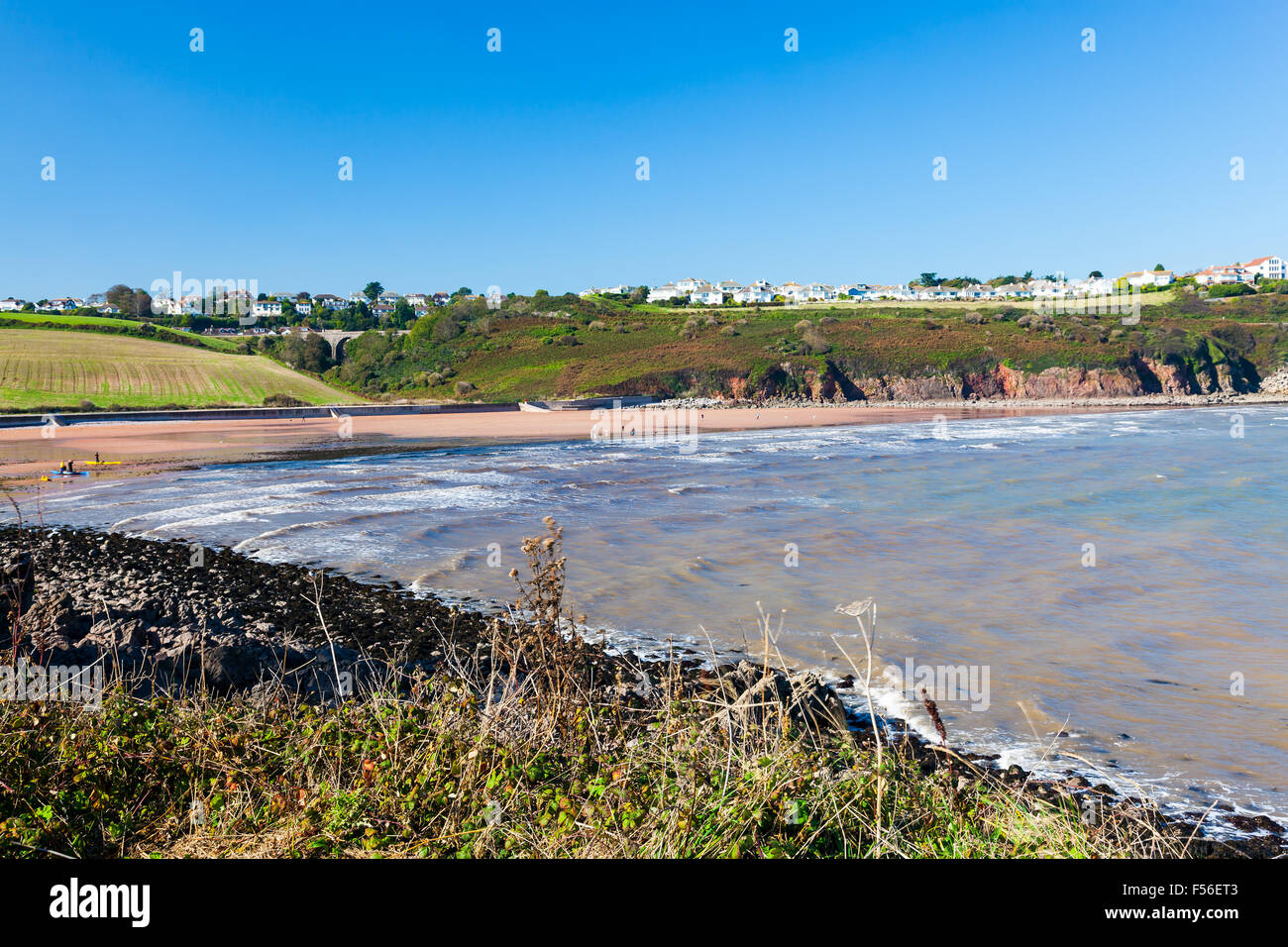 Affacciato sulla spiaggia di Broadsands Torbay Devon England Regno Unito Europa Foto Stock