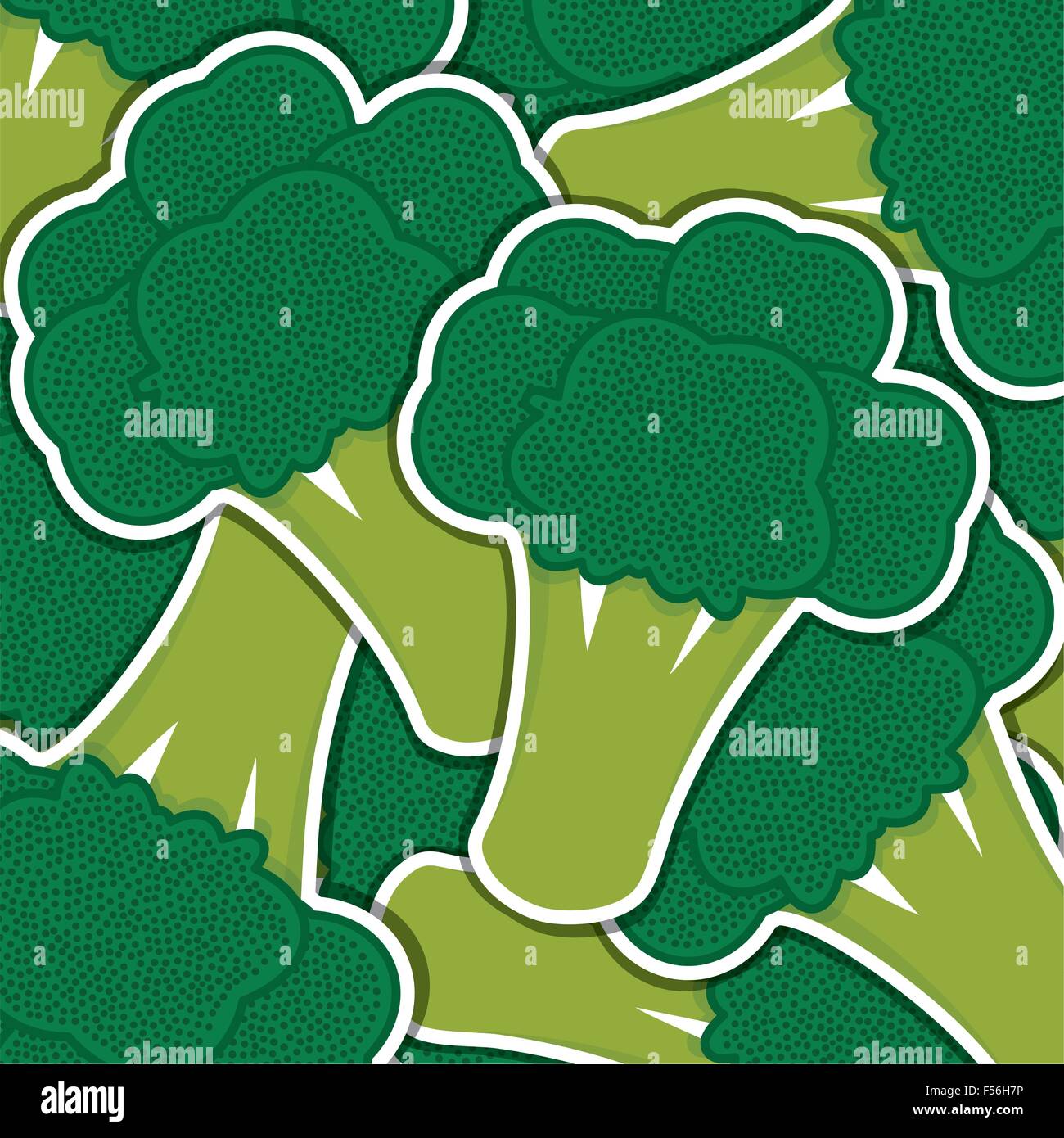 Broccoli sticker sfondo/scheda in formato vettoriale. Illustrazione Vettoriale