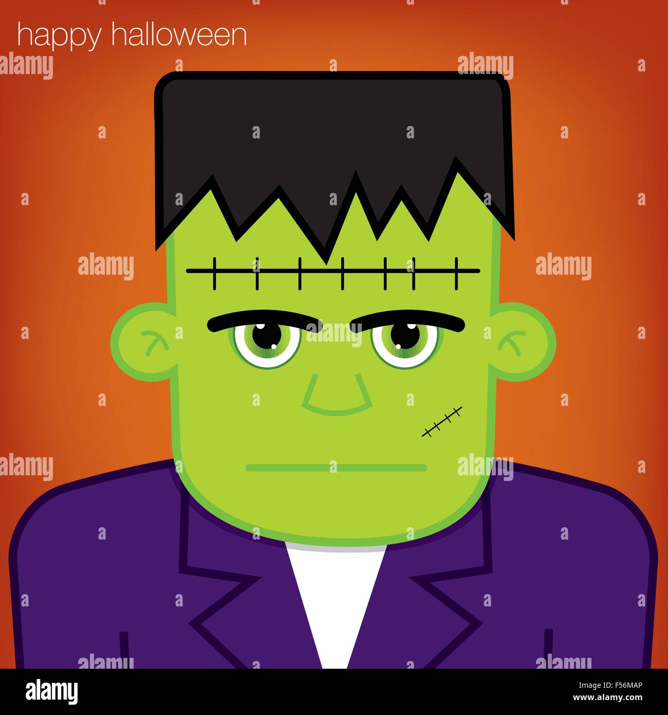 Monster Halloween card in formato vettoriale. Illustrazione Vettoriale