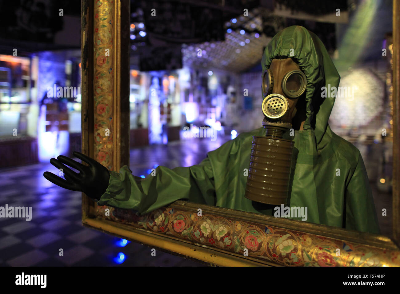 Un modello in scala di un curatore dal disastro di Chernobyl esposti nella nazionale ucraina di Cernobyl museo. Kiev, Ucraina. Foto Stock