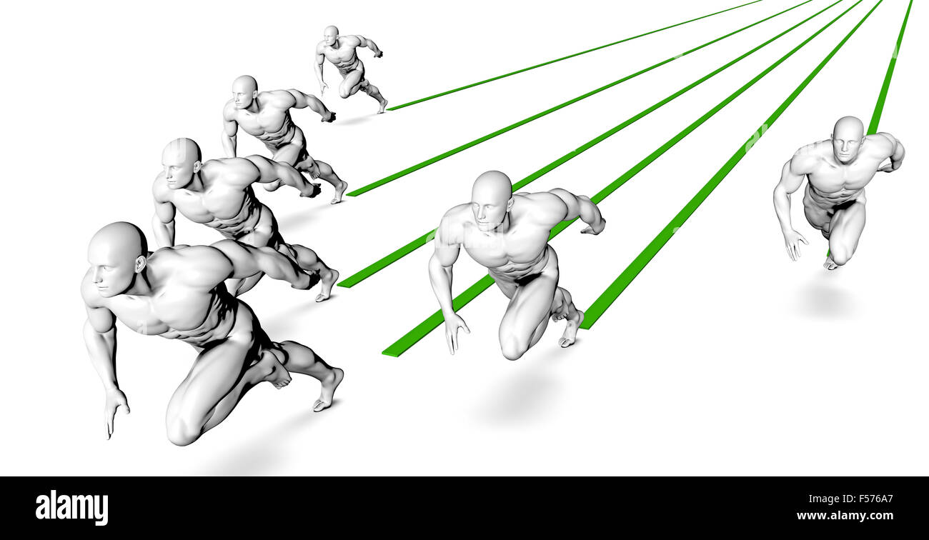 Correre una maratona o di razza come il concetto di sport Foto Stock