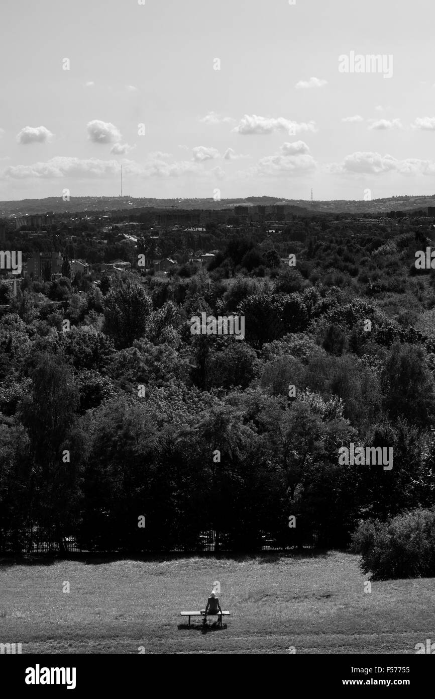 La Polonia, Cracovia. Vista dalla collina Foto Stock