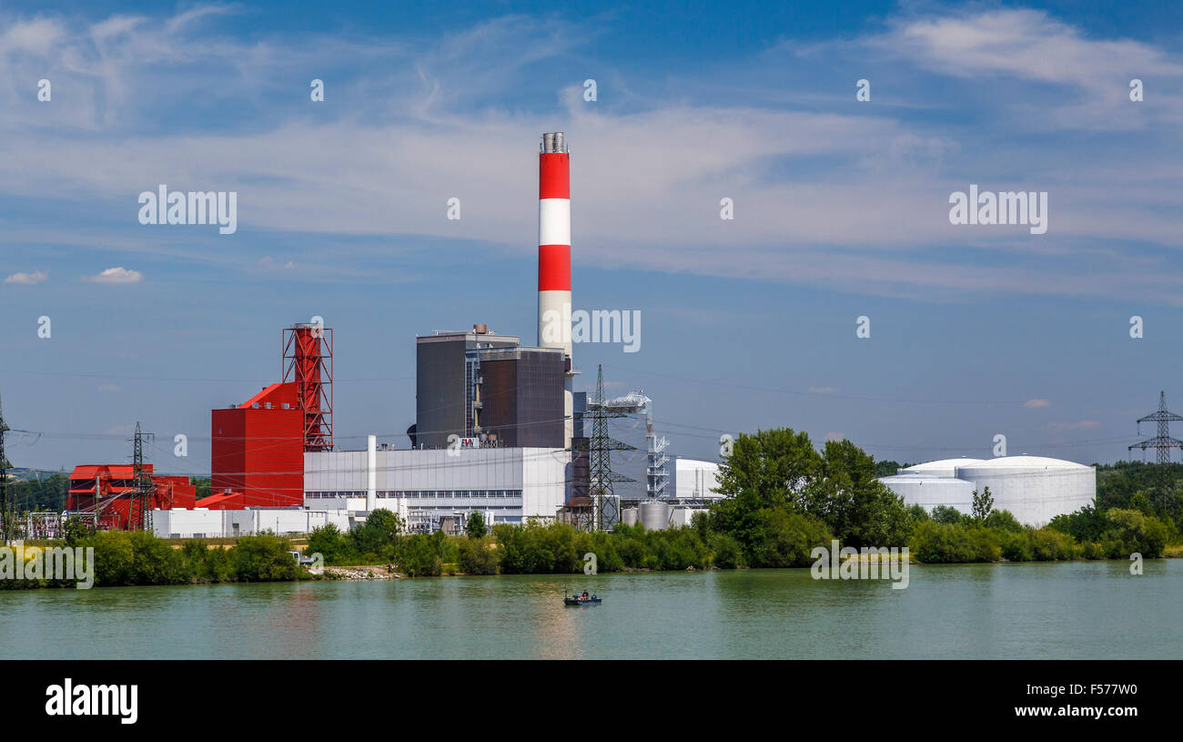 Krems impianto energetico, EVN, accanto al fiume Danubio, Austria. Foto Stock
