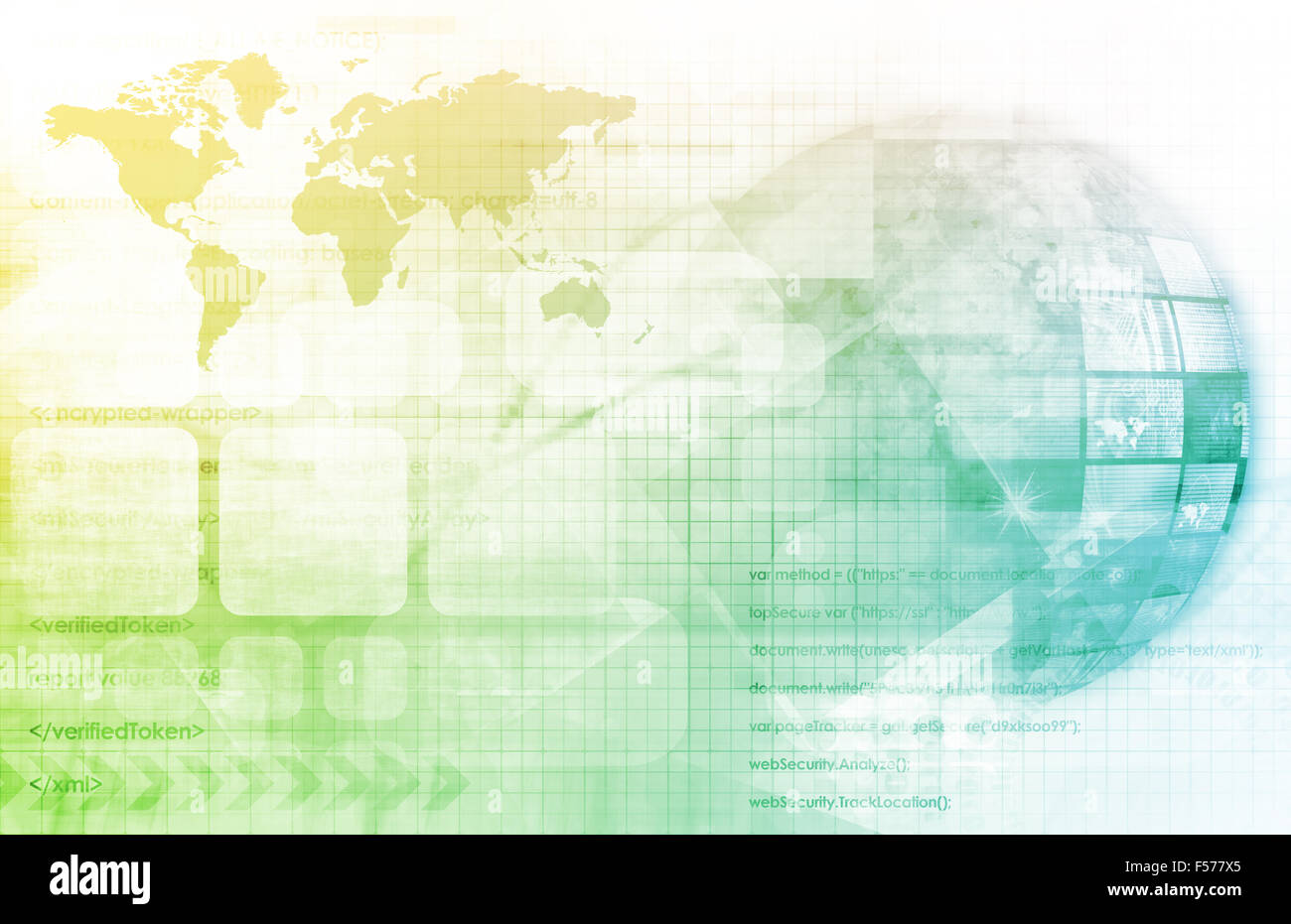 Digital Globe con multimedia interconnessi i nodi come arte Foto Stock