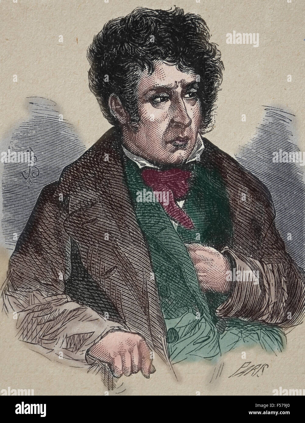 Francois-Rene, Vicomte de Chateaubriand, 1768 - 1848, uno scrittore francese, politico e diplomatico. Incisione di Parigi. Xix secolo Foto Stock