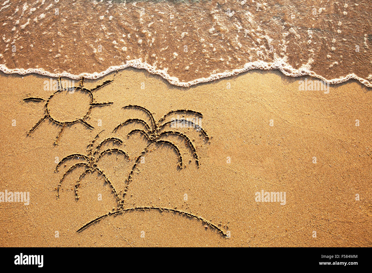 Paradise Island, Spiaggia sfondo con posto per il testo Foto Stock