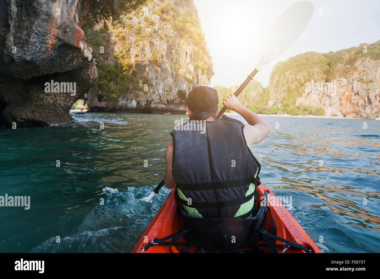 Kayak, avventura marittima Foto Stock