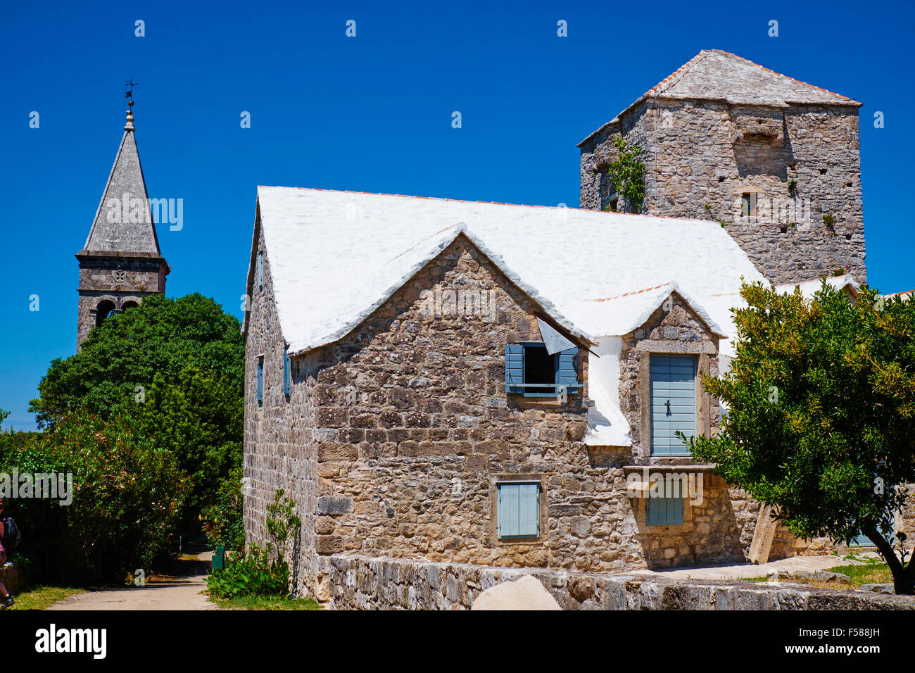 Dalmazia Croazia Isola di Brac Skrip borgo antico Foto Stock