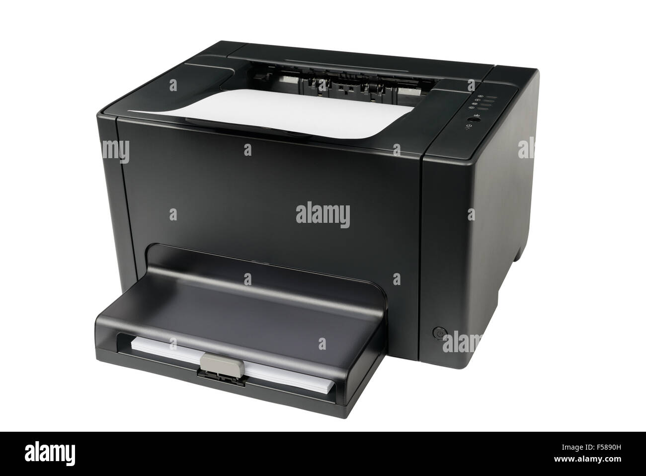 Tipo CMYK della stampante laser a colori isolati su sfondo bianco. Foto Stock