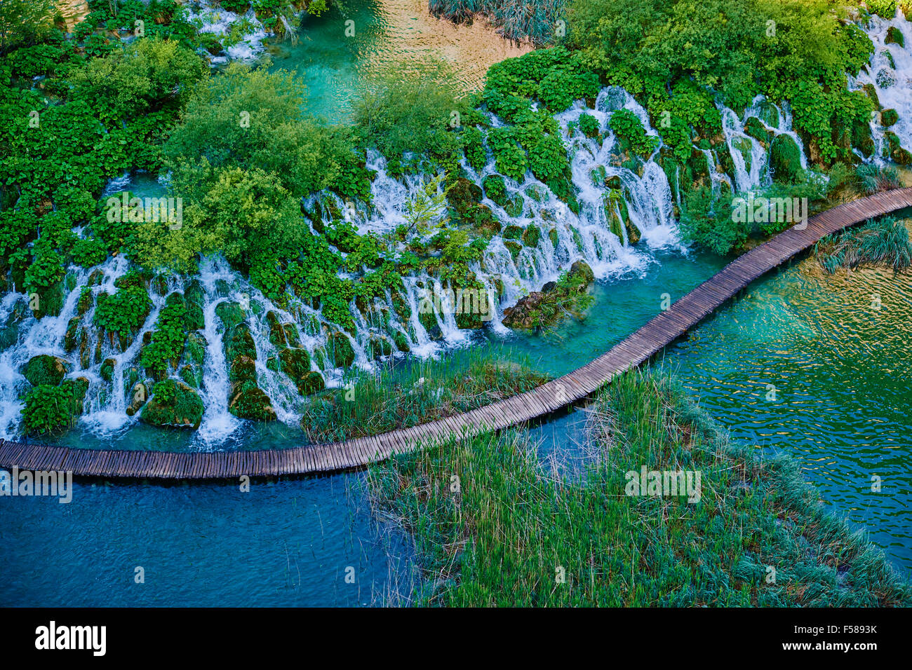 Croazia, il Parco Nazionale dei laghi di Plitvice, laghi inferiori, Patrimonio Mondiale dell Unesco Foto Stock