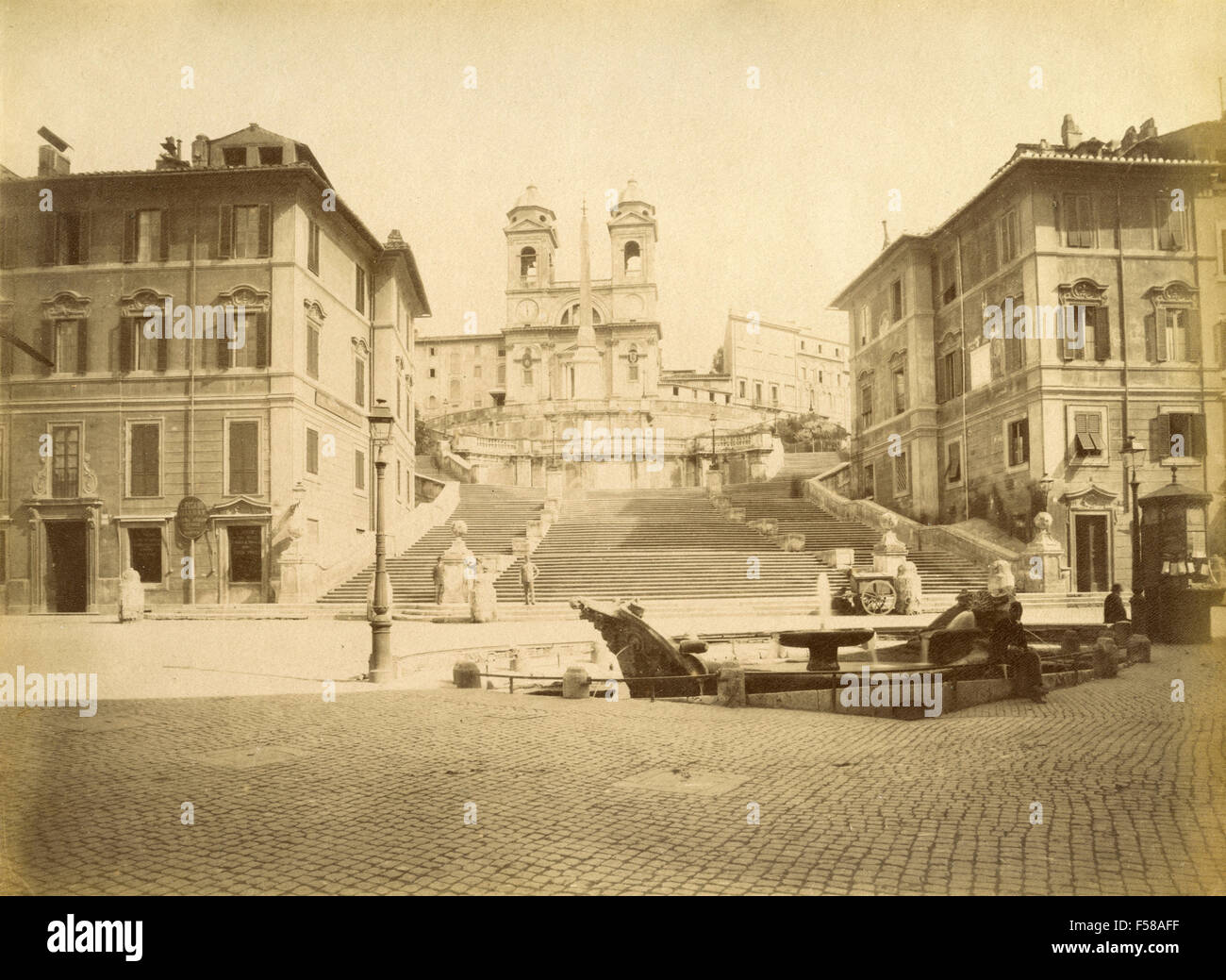 Scalinata di piazza di Spagna, Roma, Italia, ca. 1875 Foto Stock