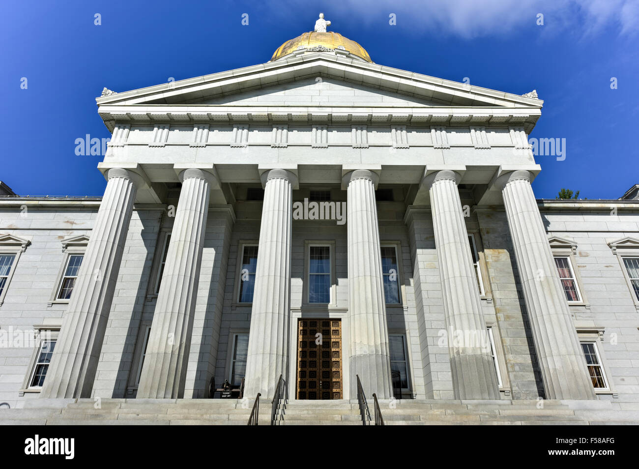 Lo State Capitol Building in Montpelier Vermont, USA. L'attuale ripresa greca struttura è il terzo edificio sulla stessa sit Foto Stock