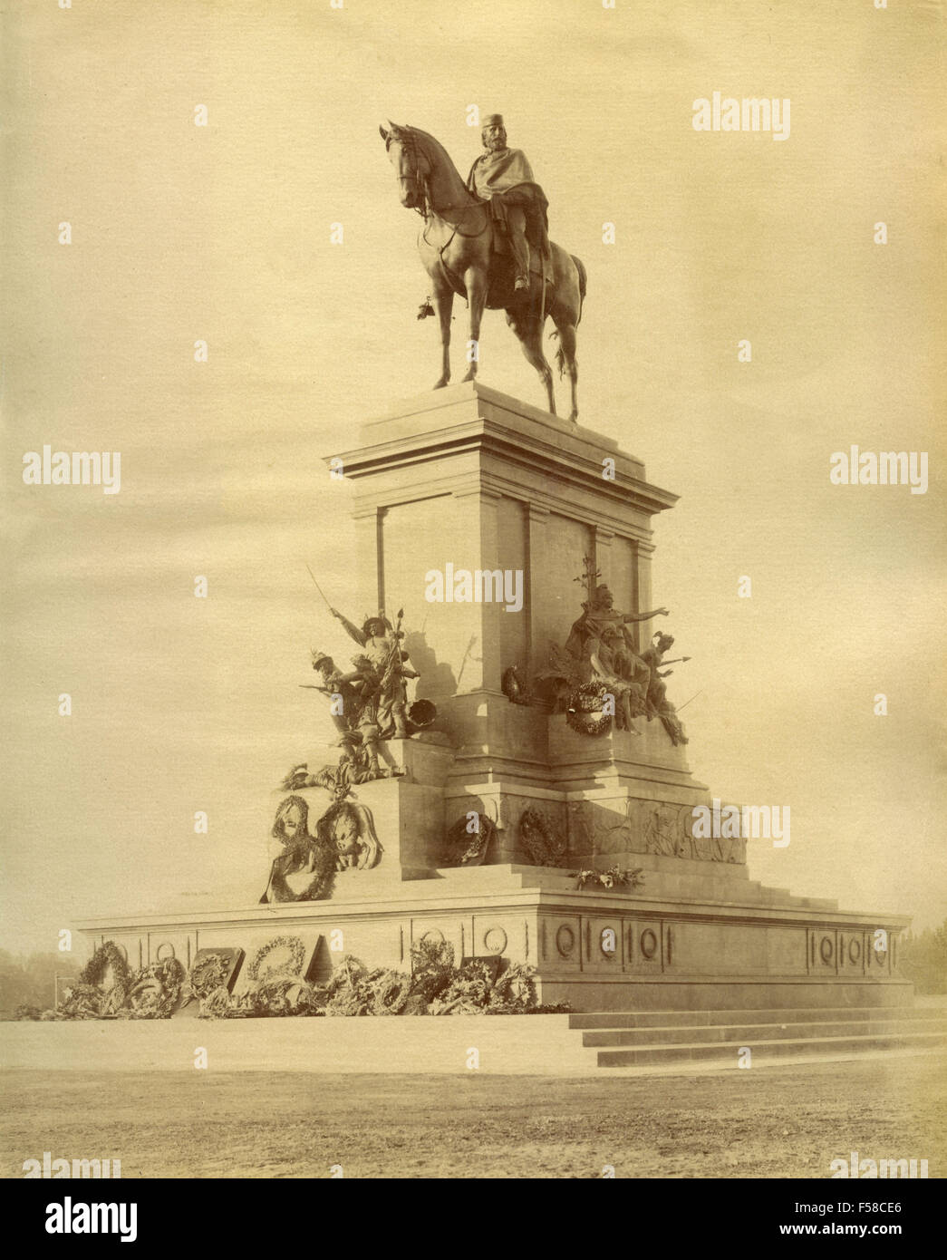 Il monumento a Giuseppe Garibaldi sul Gianicolo, Roma, Italia Foto Stock