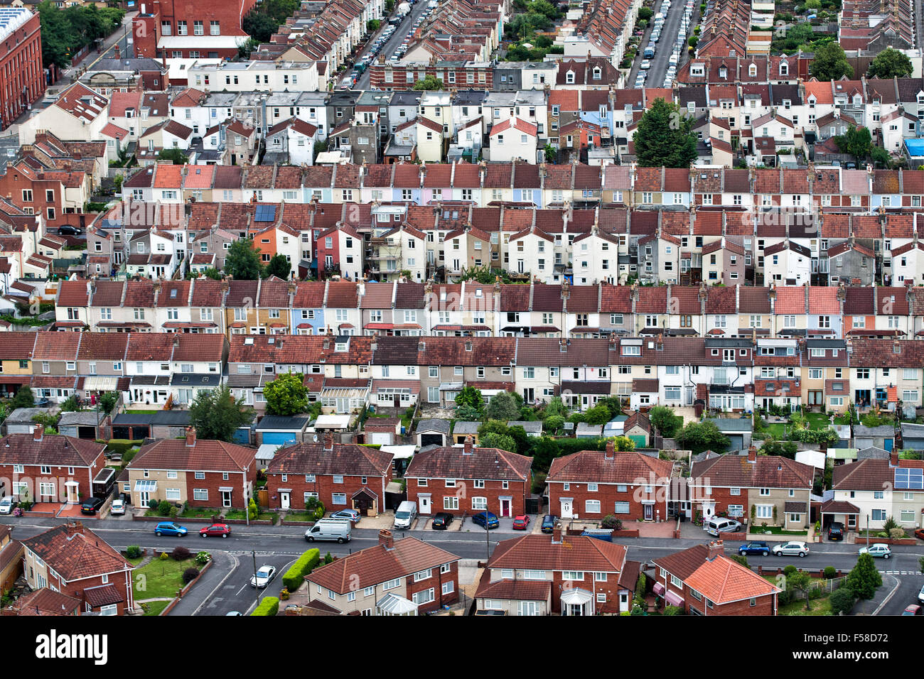 Vedute aeree di case Foto Stock