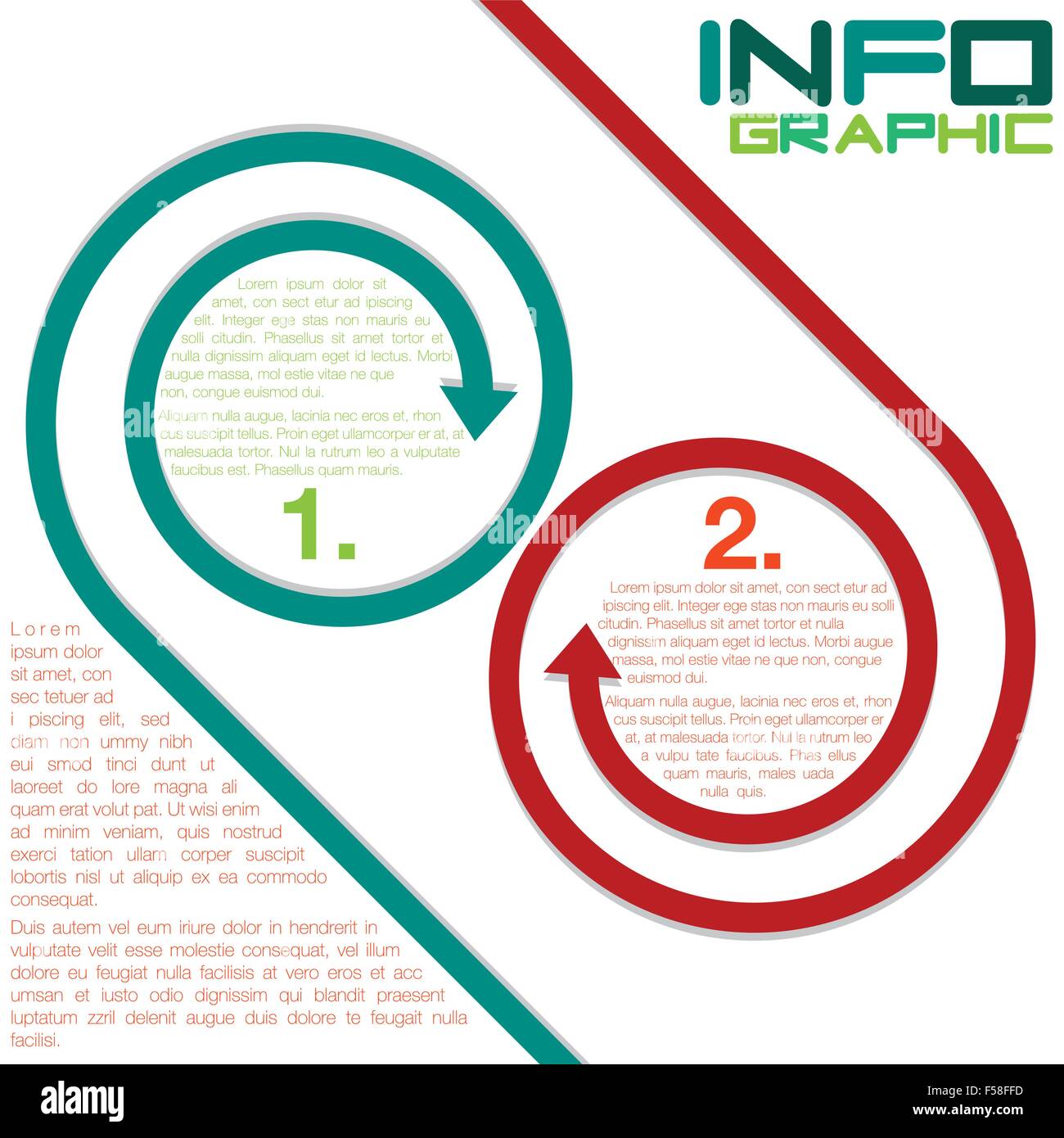 Infografico luminosa frecce in formato vettoriale. Illustrazione Vettoriale