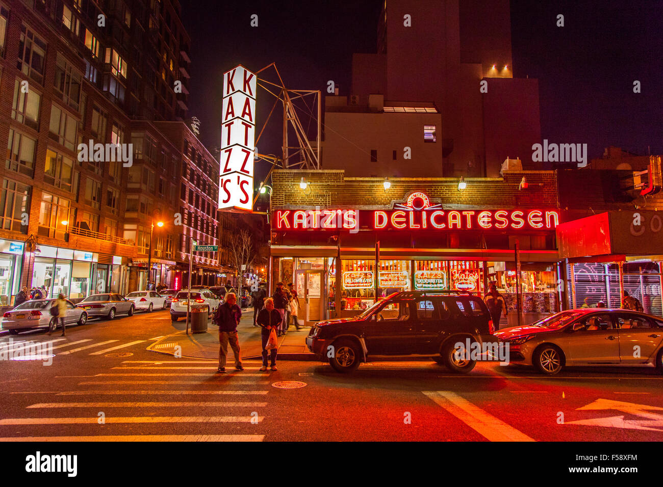 Katz's Deli, un delicatessen diner sul Lower East Side di New York City, Stati Uniti d'America. Foto Stock