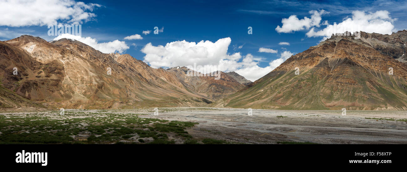 India, Himachal Pradesh, Losar, Spiti River Valley, panoramica Foto Stock