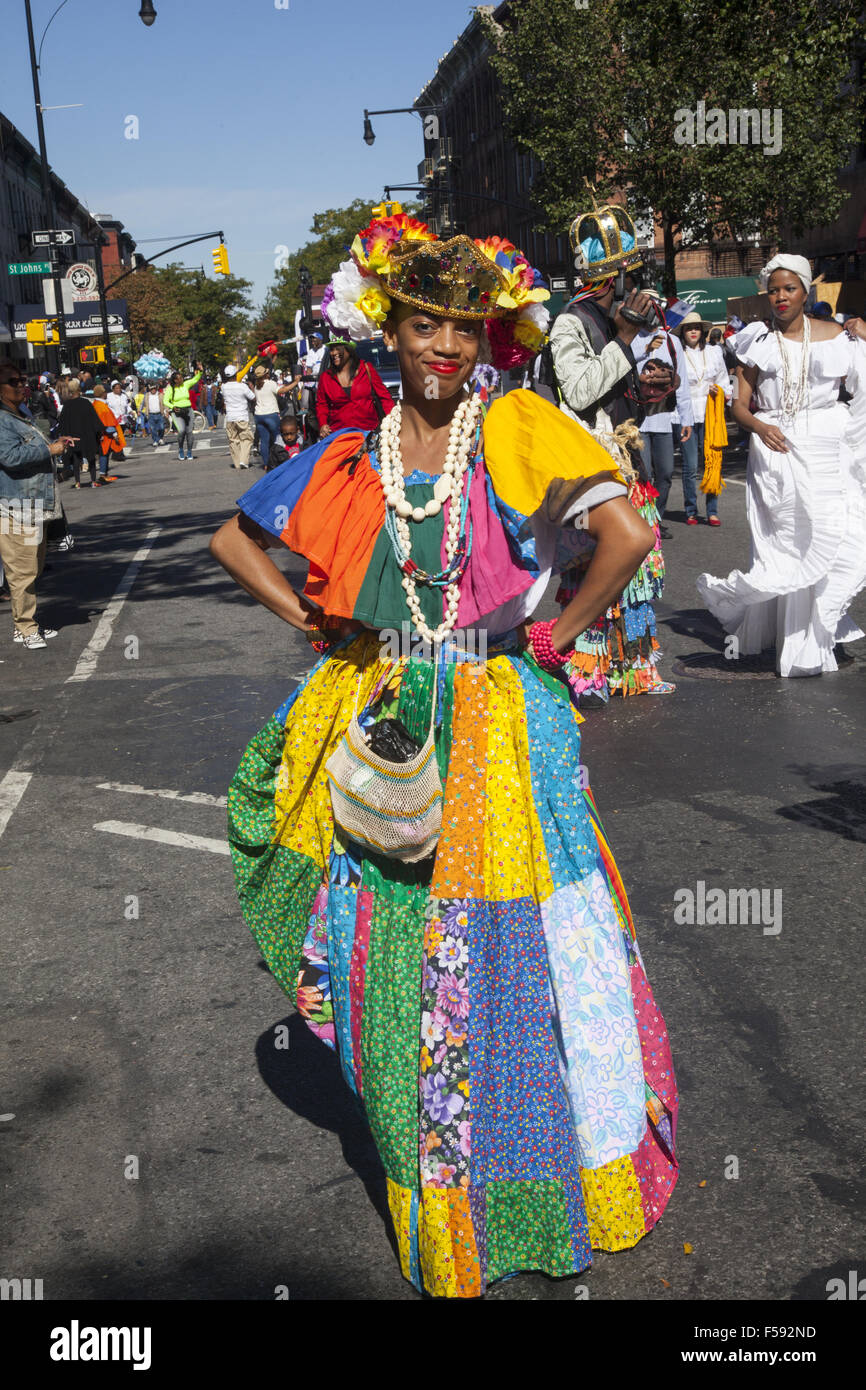 Indipendenza panamense Parade nel Crown Heights quartiere di Brooklyn a New York. Foto Stock