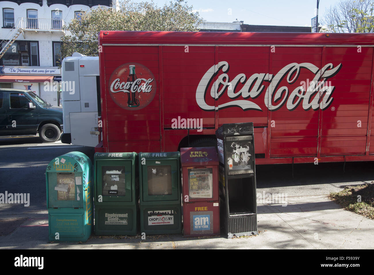 Coca Cola consegna camion sulla strada di New York City. Foto Stock
