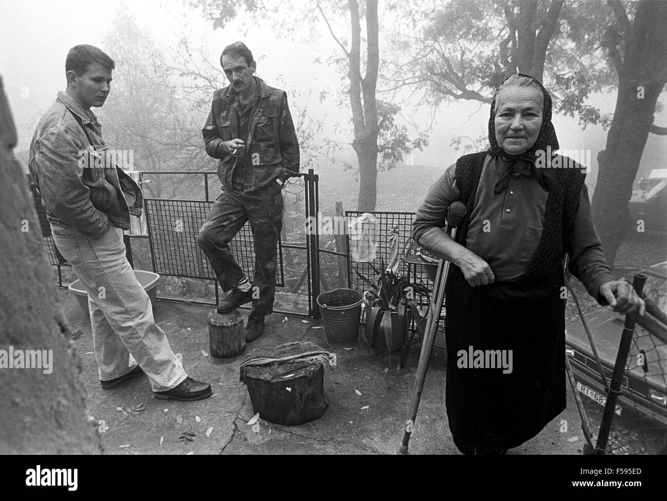 La guerra nella ex Jugoslavia, profughi bosniaci, Lika plateau, vicino al confine con il serbo Kraina (aprile 1994) Foto Stock