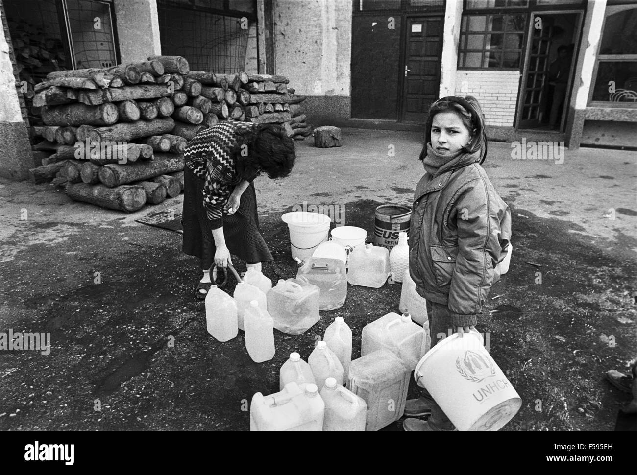 La guerra nella ex Jugoslavia, profughi bosniaci, Lika plateau, vicino al confine con il serbo Kraina (aprile 1994) Foto Stock