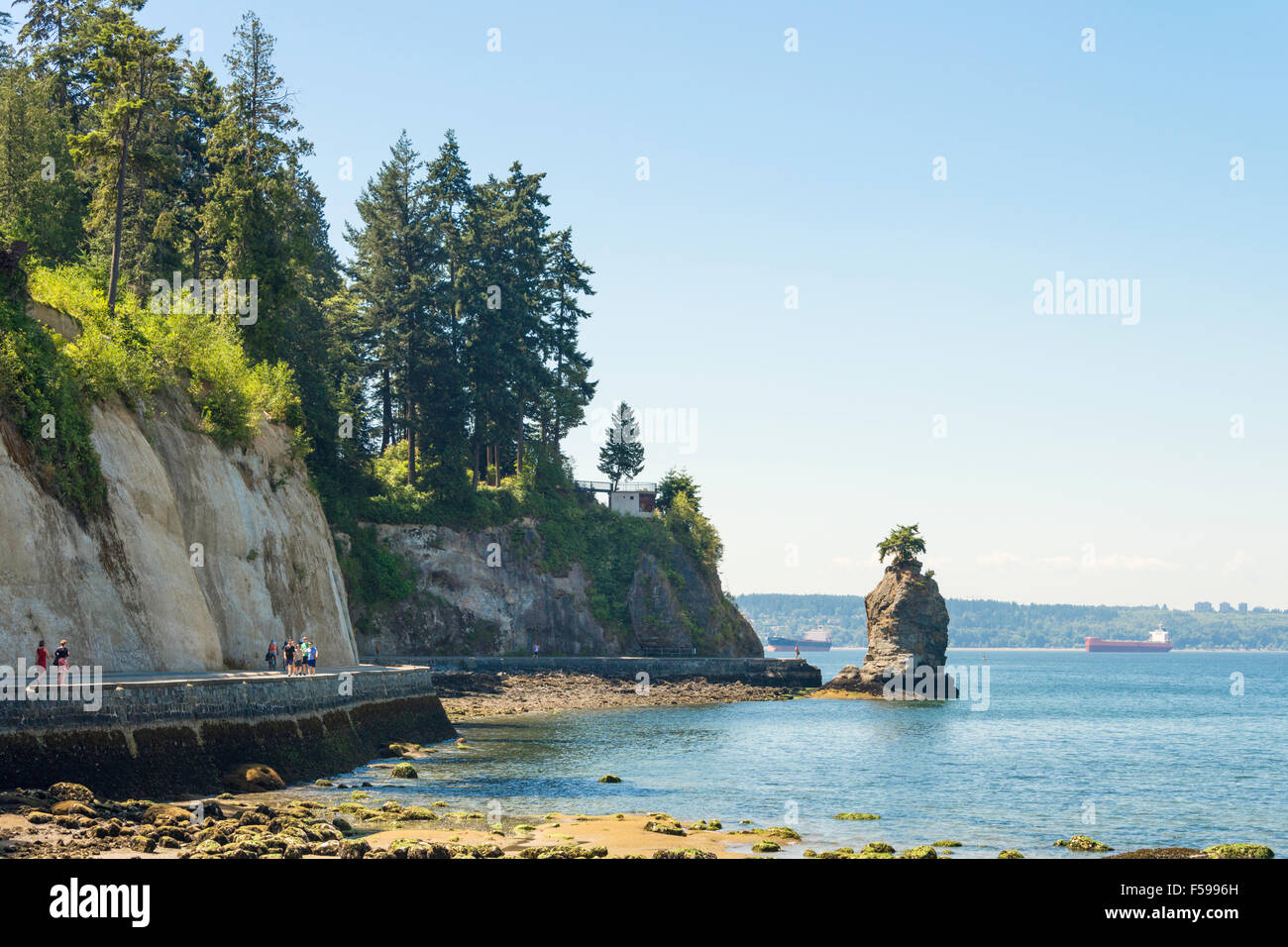 Siwash Rock, sul Parco di Stanley Seawall, Vancouver, BC, Canada0 Foto Stock